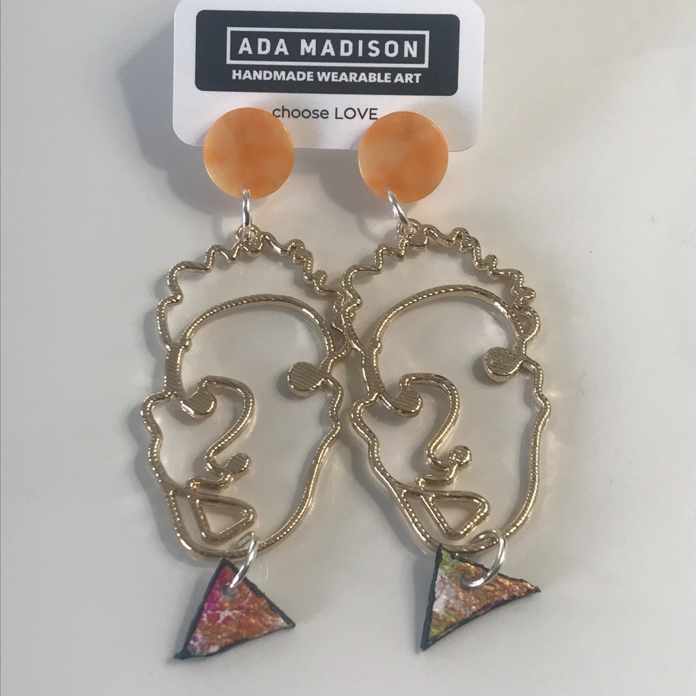 REVERSIBLE leather earrings - One of a Kind